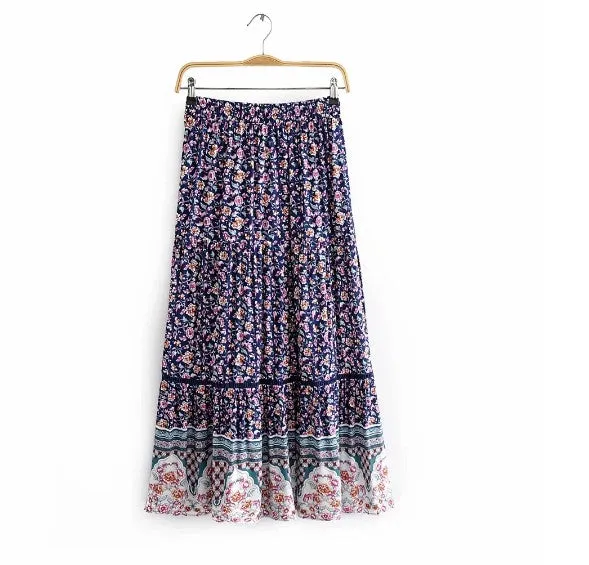 Printed Tiered Gypsy Skirt