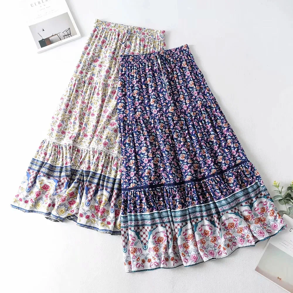 Printed Tiered Gypsy Skirt