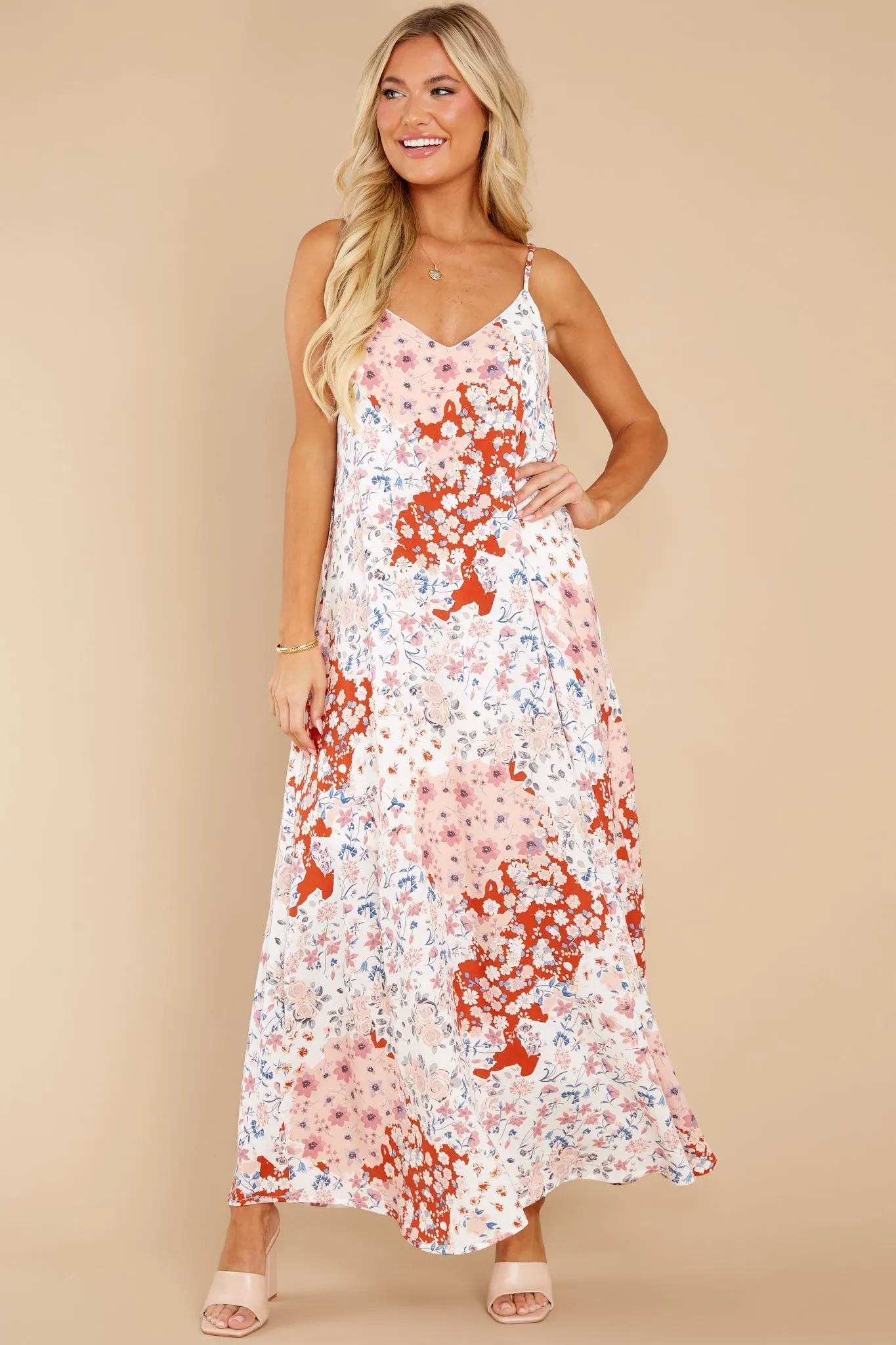 Pursue Your Passion Ivory Multi Floral Print Maxi Dress