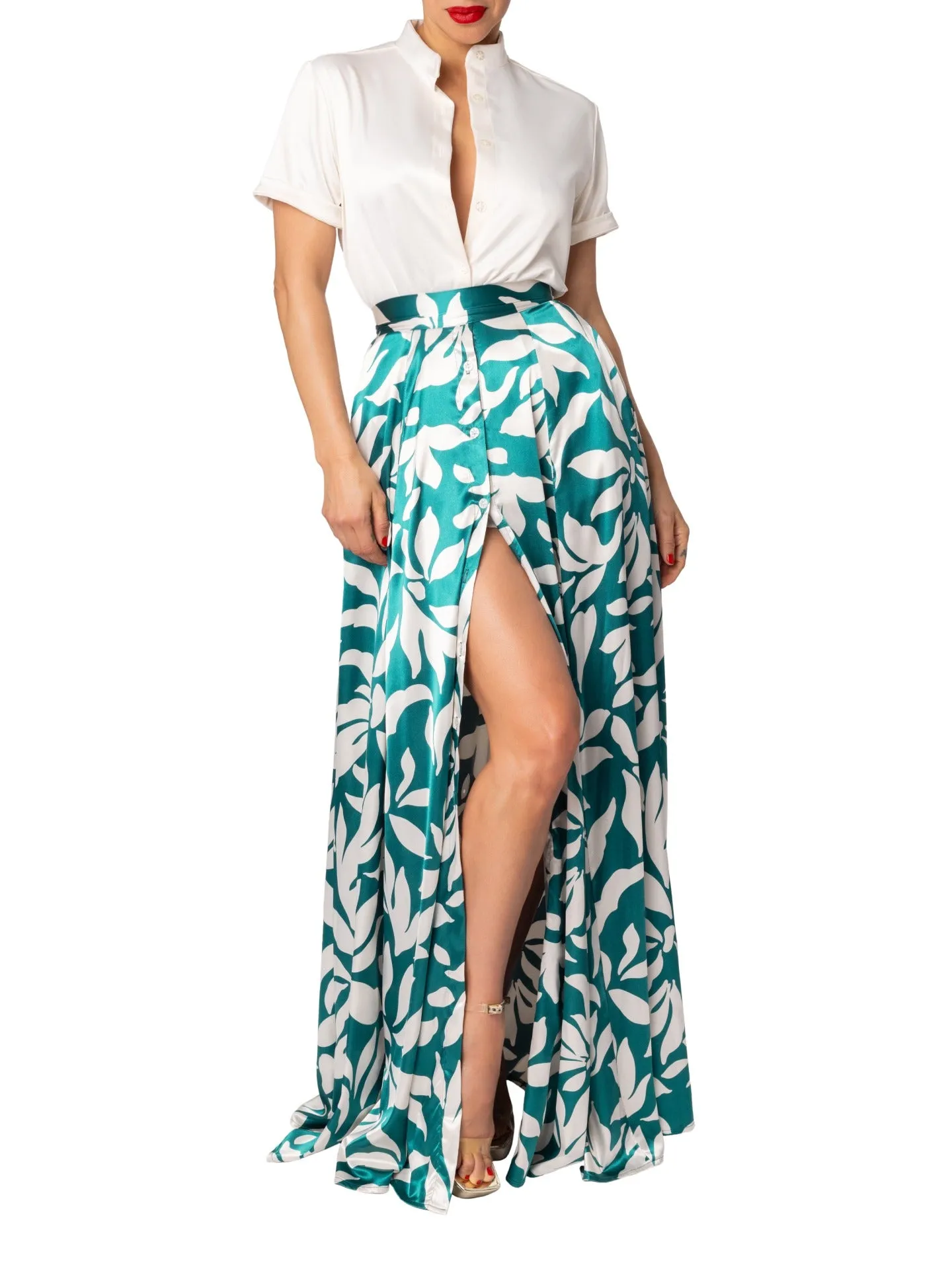 "Playa Vista" Button Down Skirt