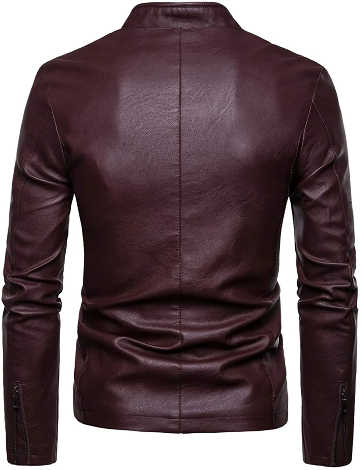 Red Vine Slim Fit In Classic Style Lambskin Leather Jacket For Men