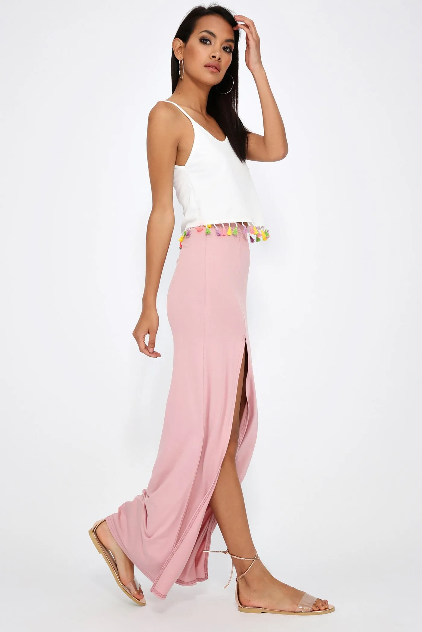 Rose Split Maxi Skirt