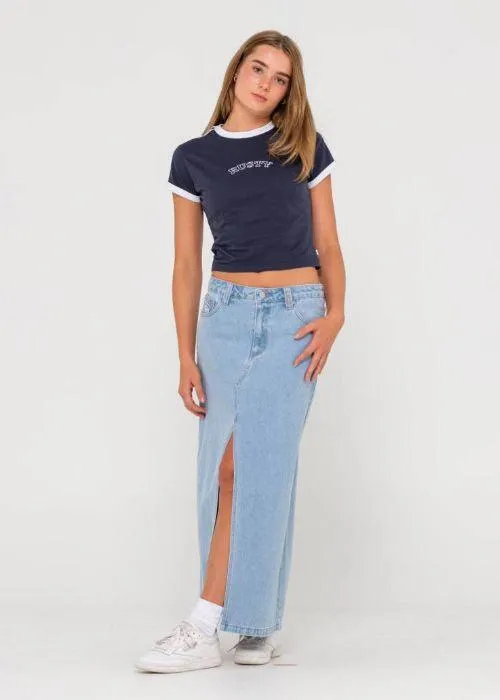 Rusty - Celeste Low Rise Denim Maxi Skirt