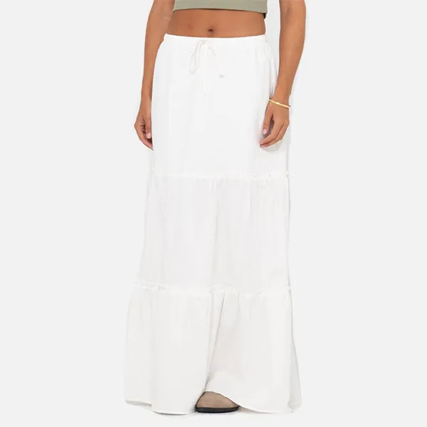 Rusty Violeta Low Rise Maxi Skirt - Snow