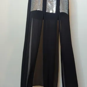 Sass & Bide Black & Silver Sequin Maxi Skirt