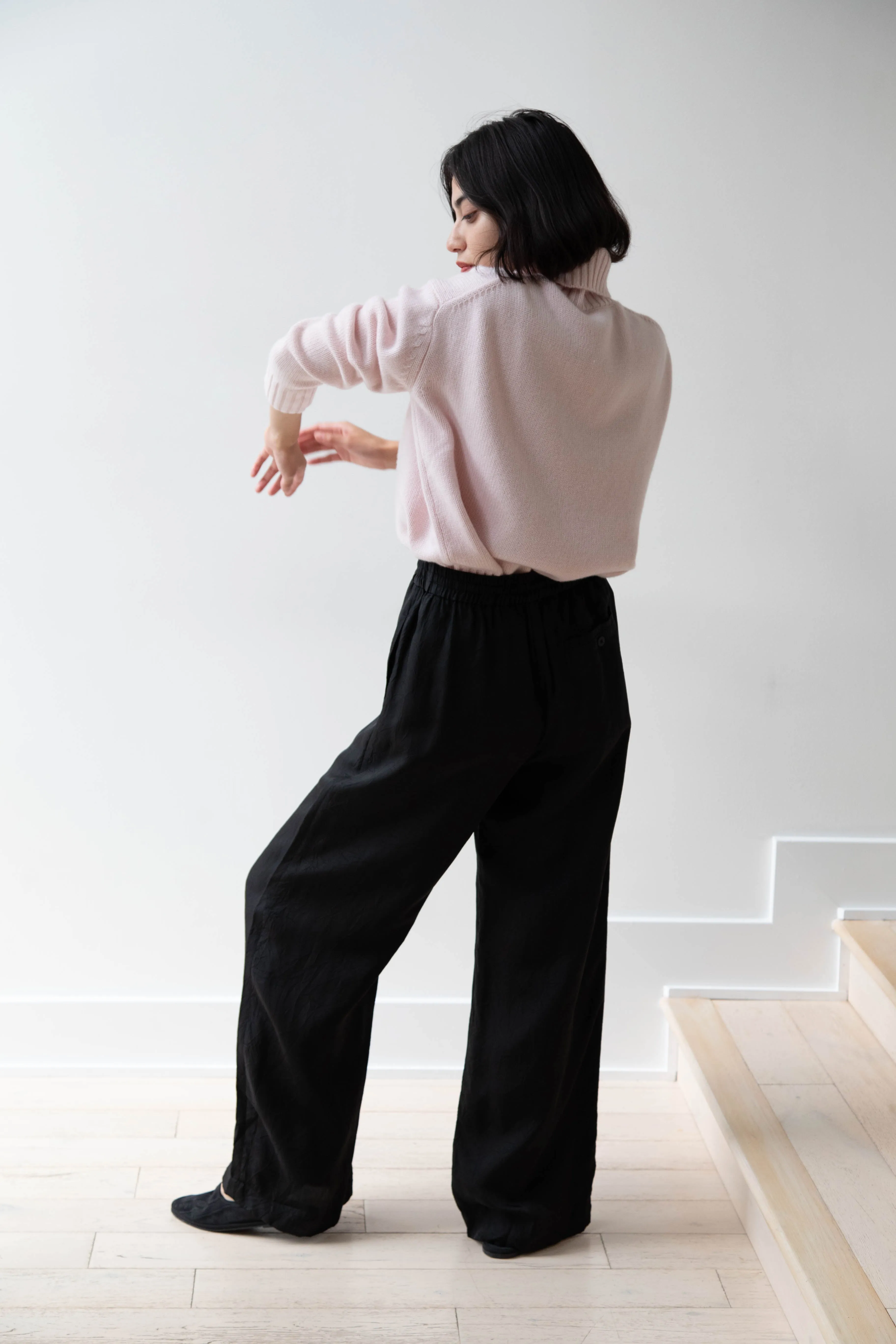 Sayaka Davis | Pull On Pants in Black Cupro