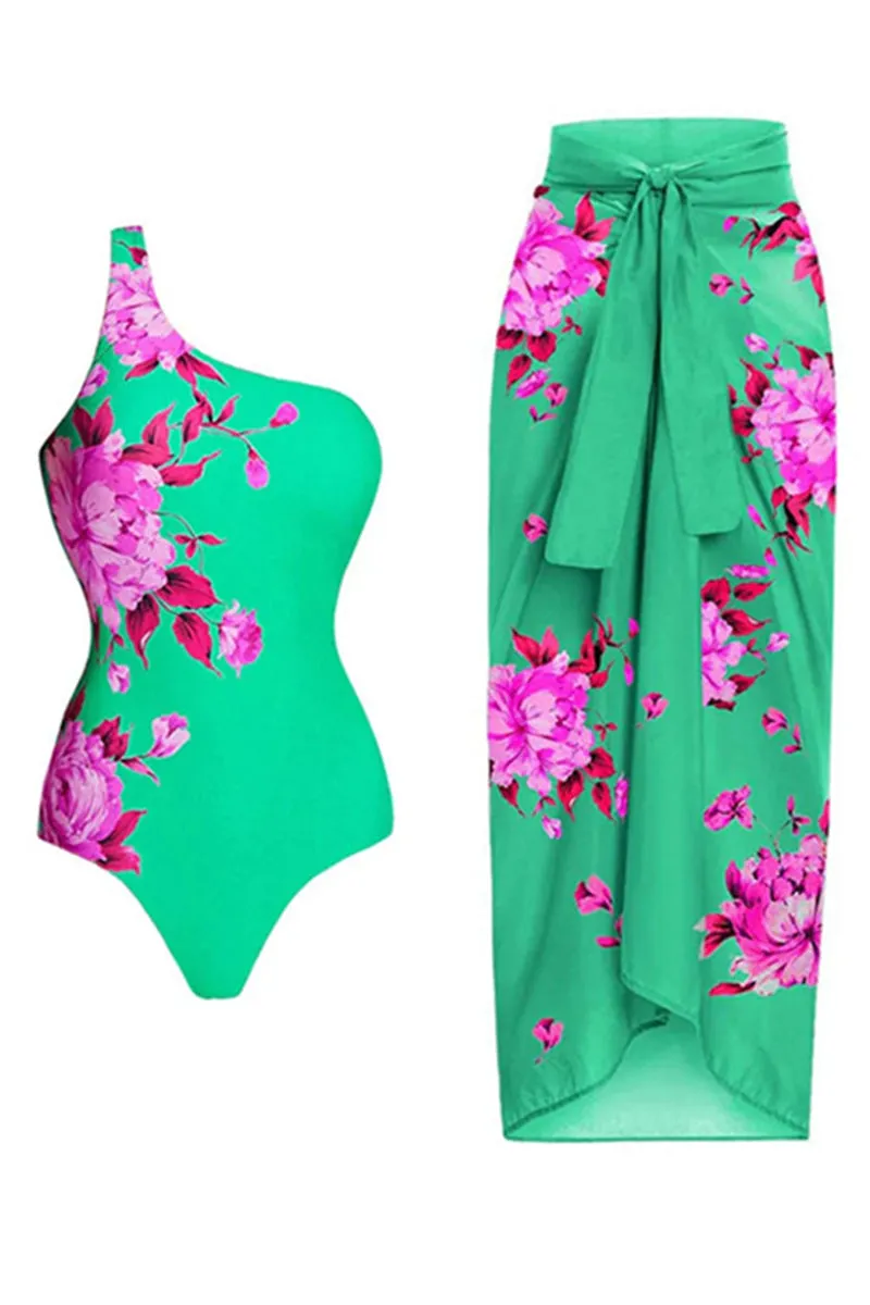 SE725 Floral Swimsuit and Maxi Skirt Swimwear