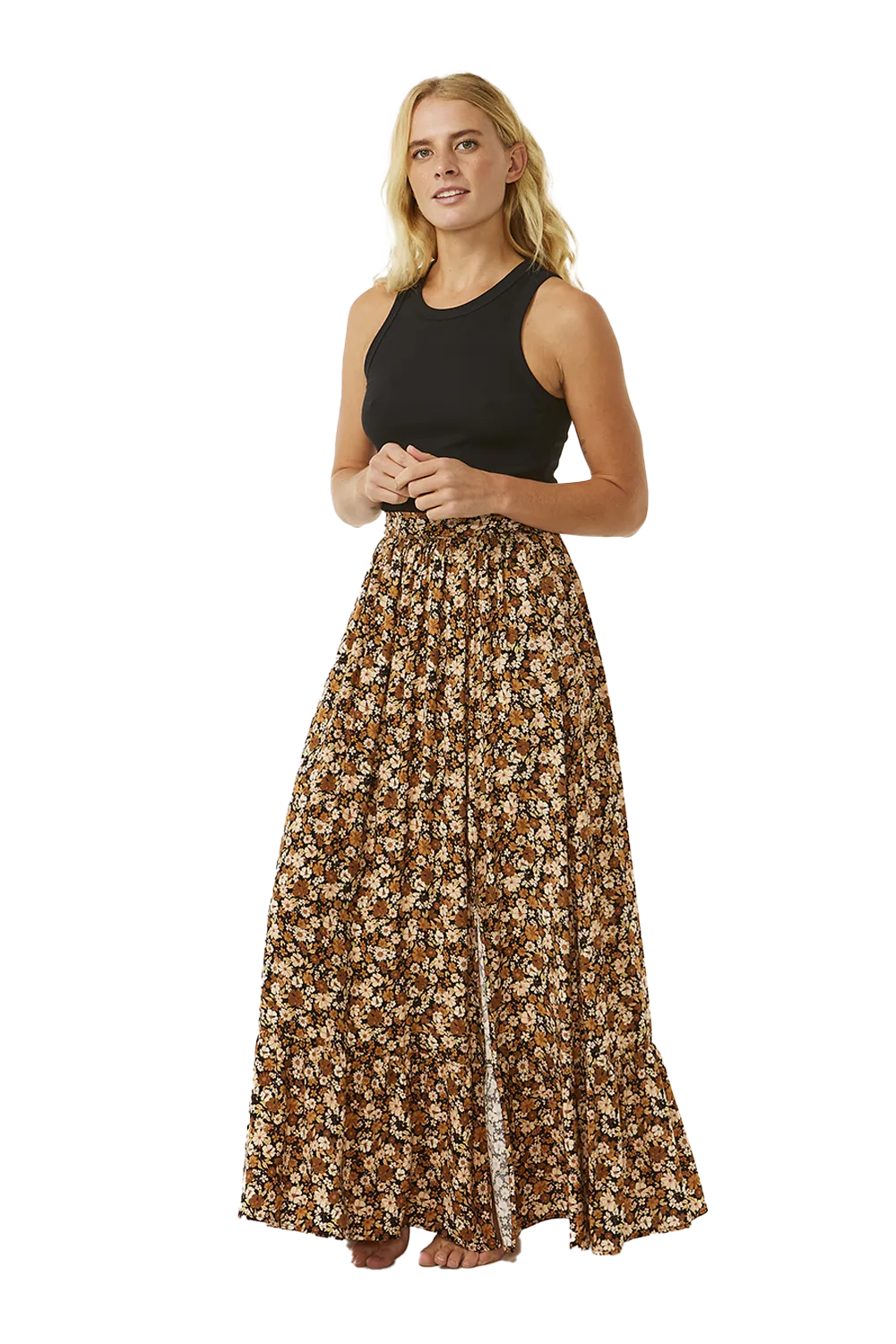 Sea Of Dreams Maxi Skirt in Brown