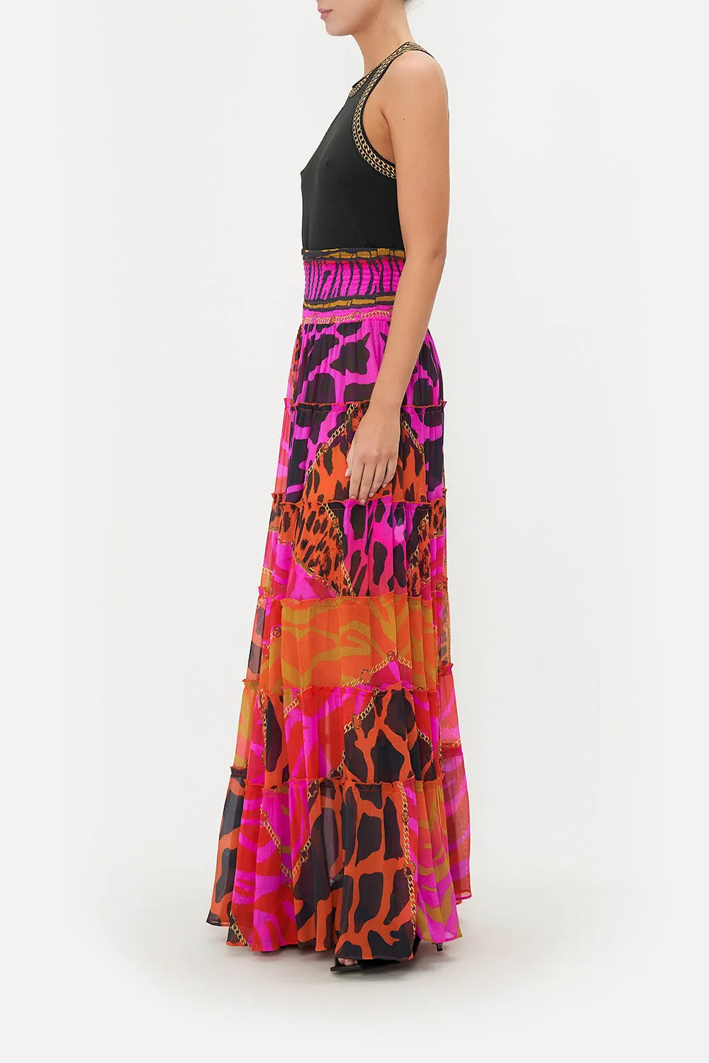 SHEER TIERED MAXI SKIRT ALWAYS CHANGE YOUR SPOTS