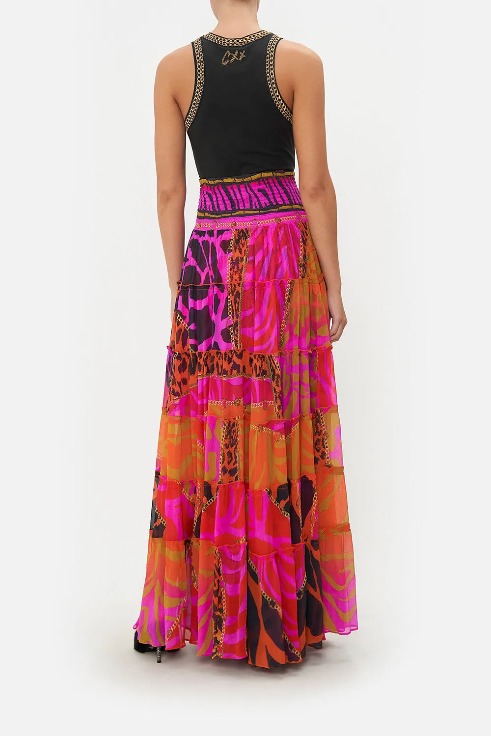 SHEER TIERED MAXI SKIRT ALWAYS CHANGE YOUR SPOTS