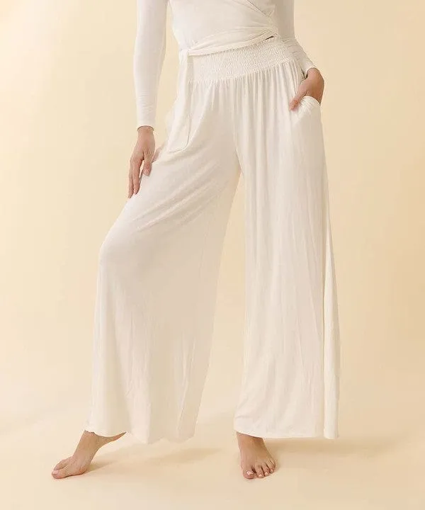 SMOCK ELASTIC WAIST MAXI PALAZZO  *Online Only*