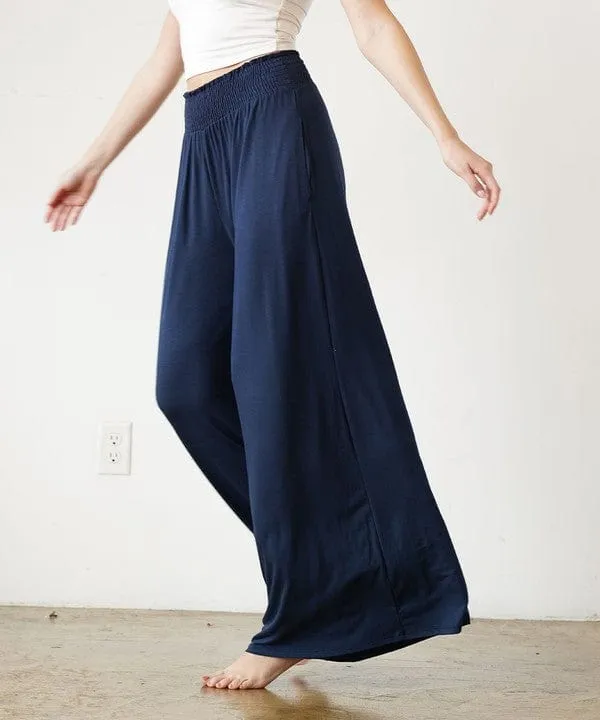 SMOCK ELASTIC WAIST MAXI PALAZZO  *Online Only*