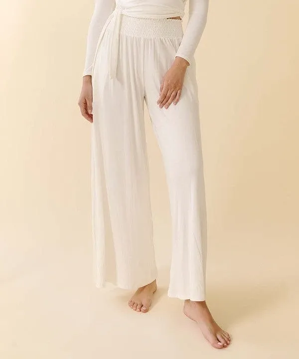 SMOCK ELASTIC WAIST MAXI PALAZZO  *Online Only*