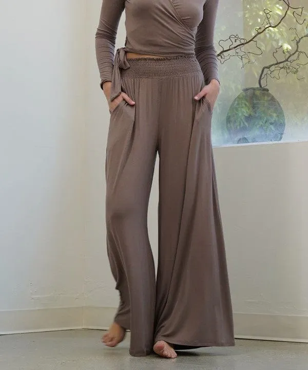 SMOCK ELASTIC WAIST MAXI PALAZZO  *Online Only*