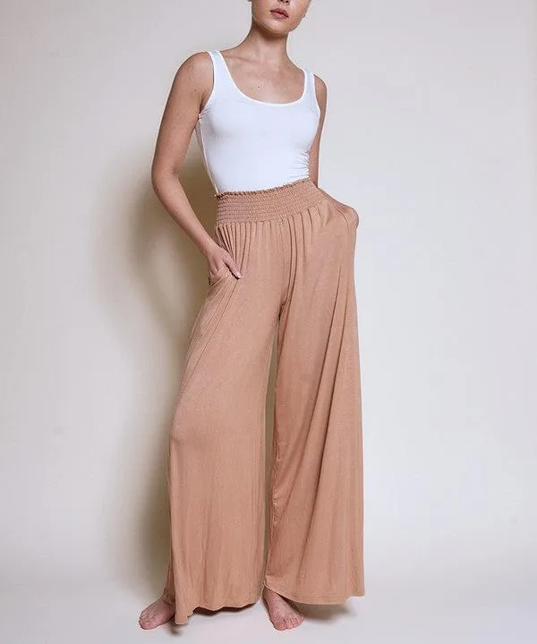 SMOCK ELASTIC WAIST MAXI PALAZZO  *Online Only*