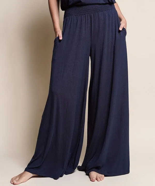 SMOCK ELASTIC WAIST MAXI PALAZZO  *Online Only*