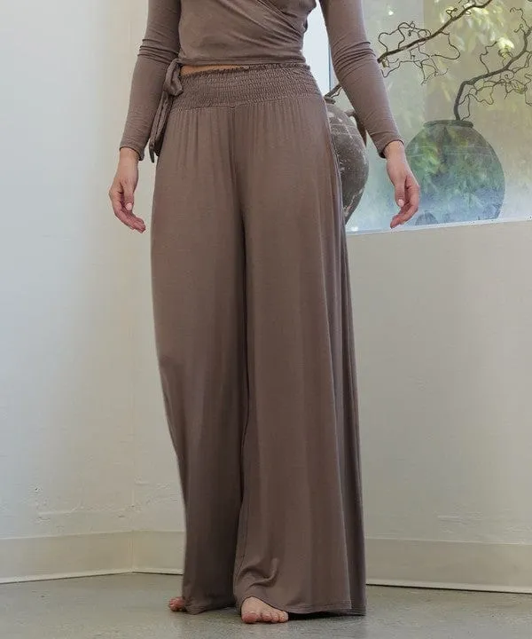 SMOCK ELASTIC WAIST MAXI PALAZZO  *Online Only*