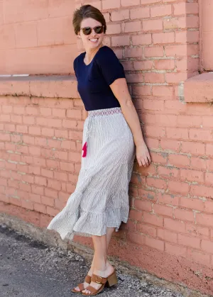 Smocked Waist Striped Maxi Skirt - FINAL SALE