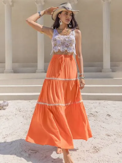 Sun Kissed Citrus Maxi Orange Skirt