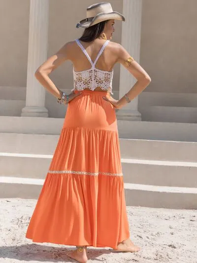 Sun Kissed Citrus Maxi Orange Skirt