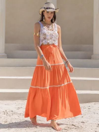 Sun Kissed Citrus Maxi Orange Skirt