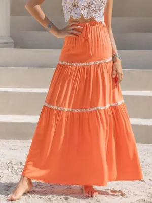 Sun Kissed Citrus Maxi Orange Skirt