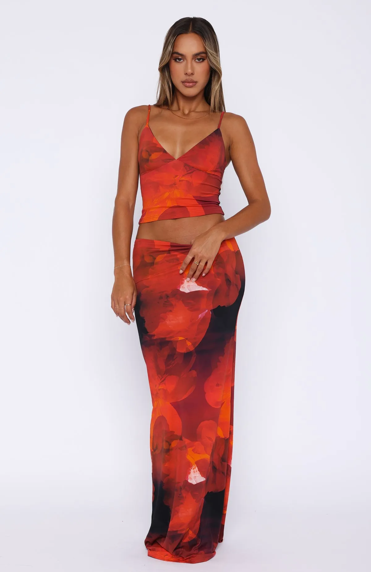 Sweet Salutations Maxi Skirt Ember