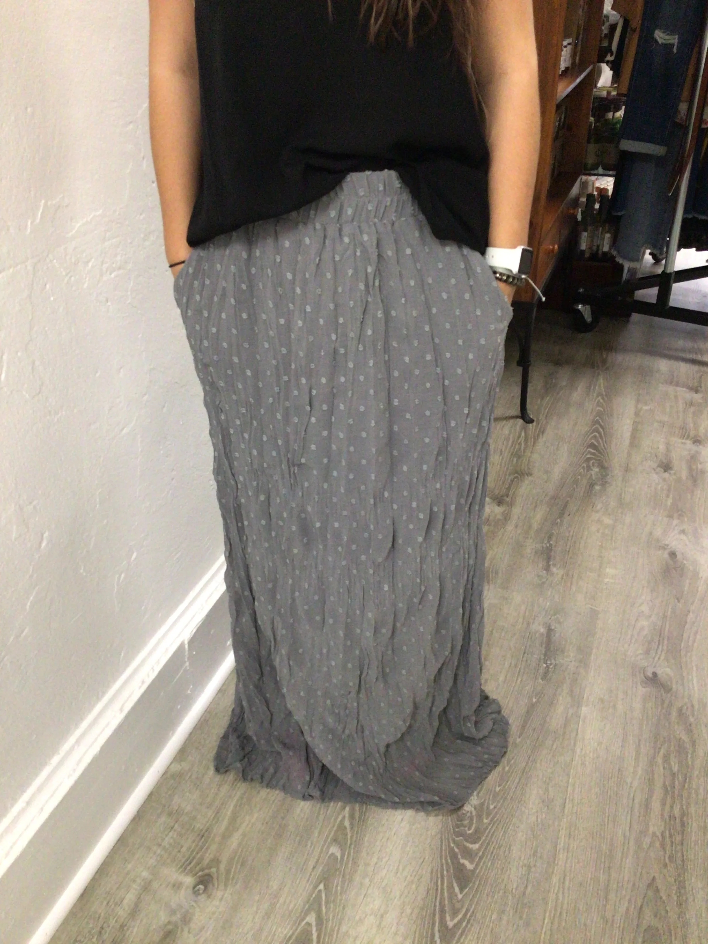 SWISS DOT MAXI SKIRT