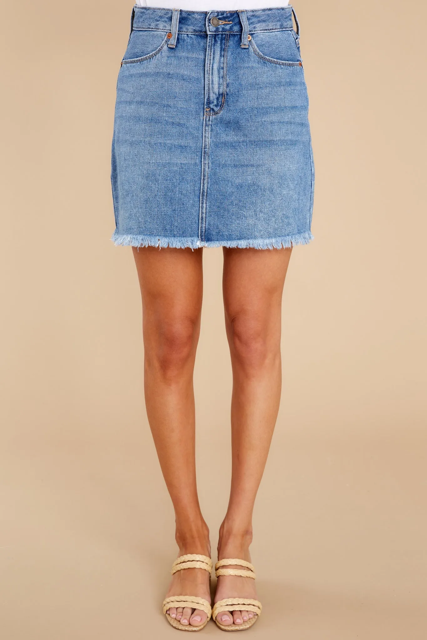 Tangible Love Medium Wash Denim Skirt