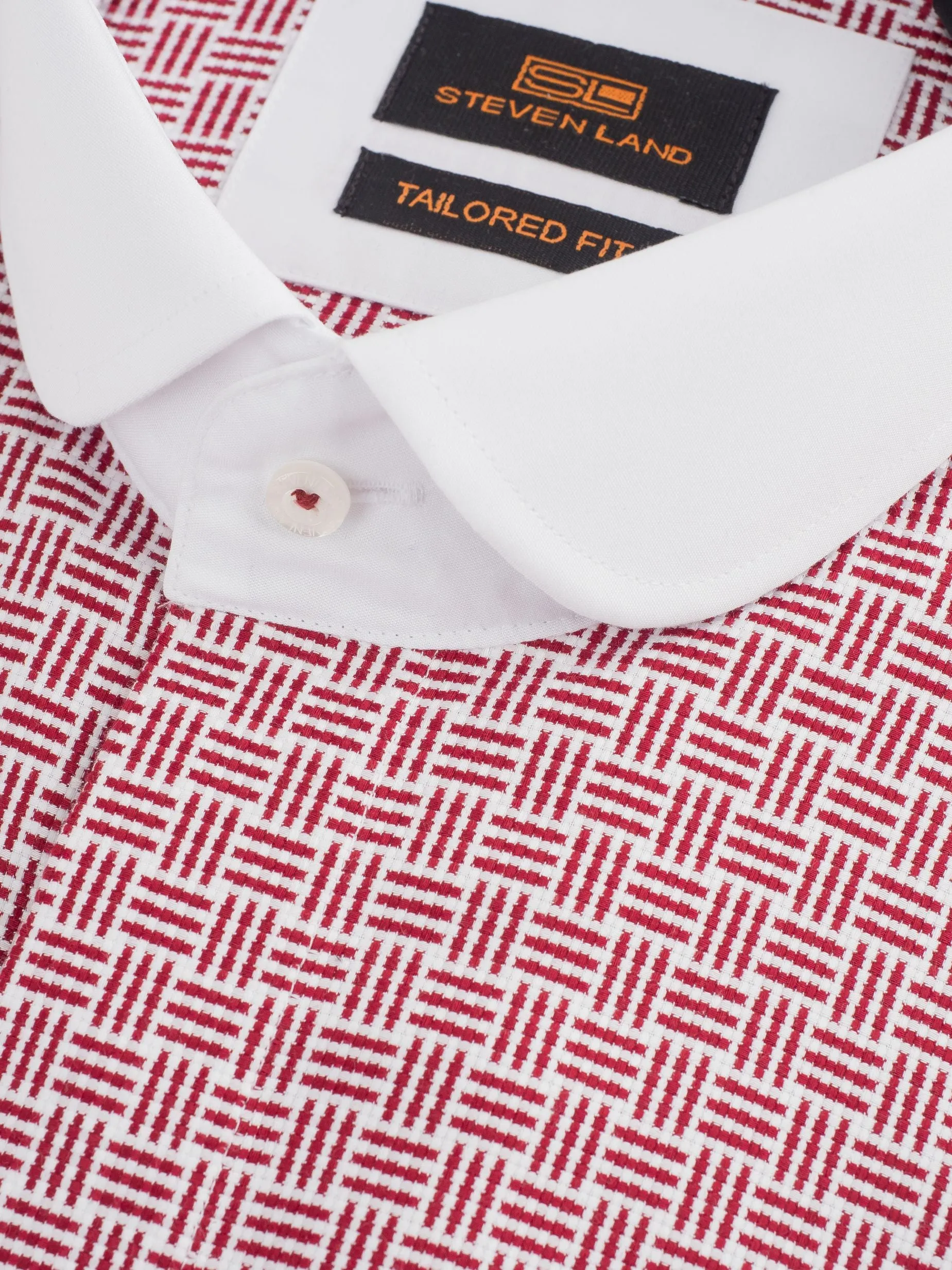 The Alder Dress Shirt |Rounded French Cuff & Club Collar | Burgundy