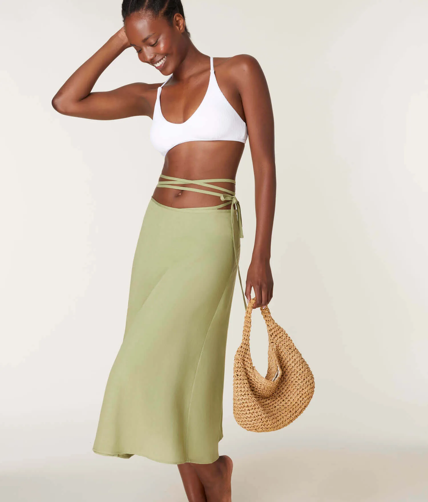 The Tavira Skirt  - Linen - Ivy (Archive)