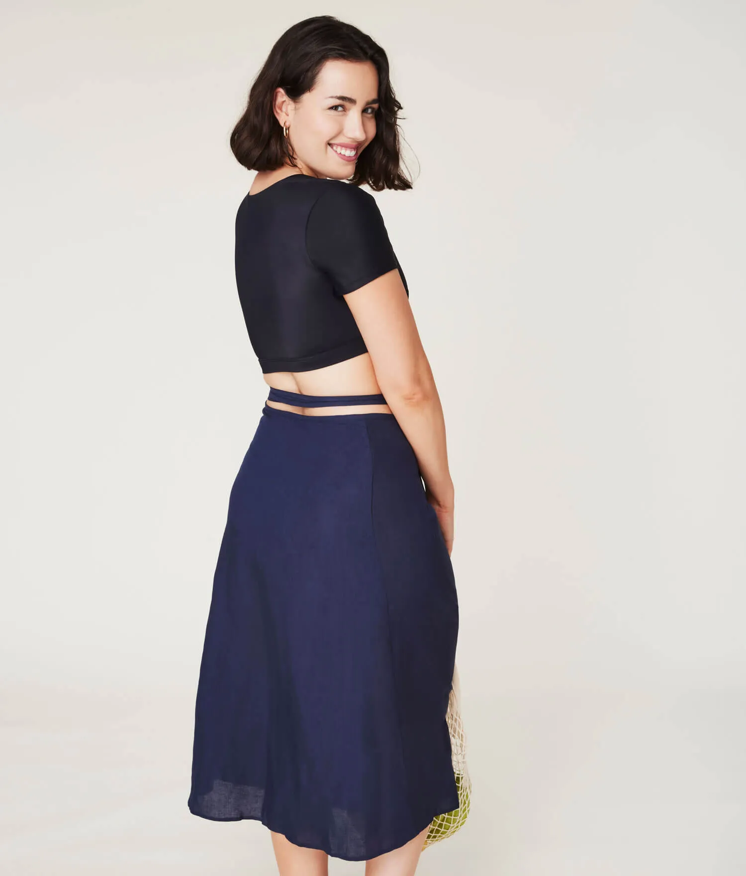 The Tavira Skirt  - Linen - Midnight (Archive)