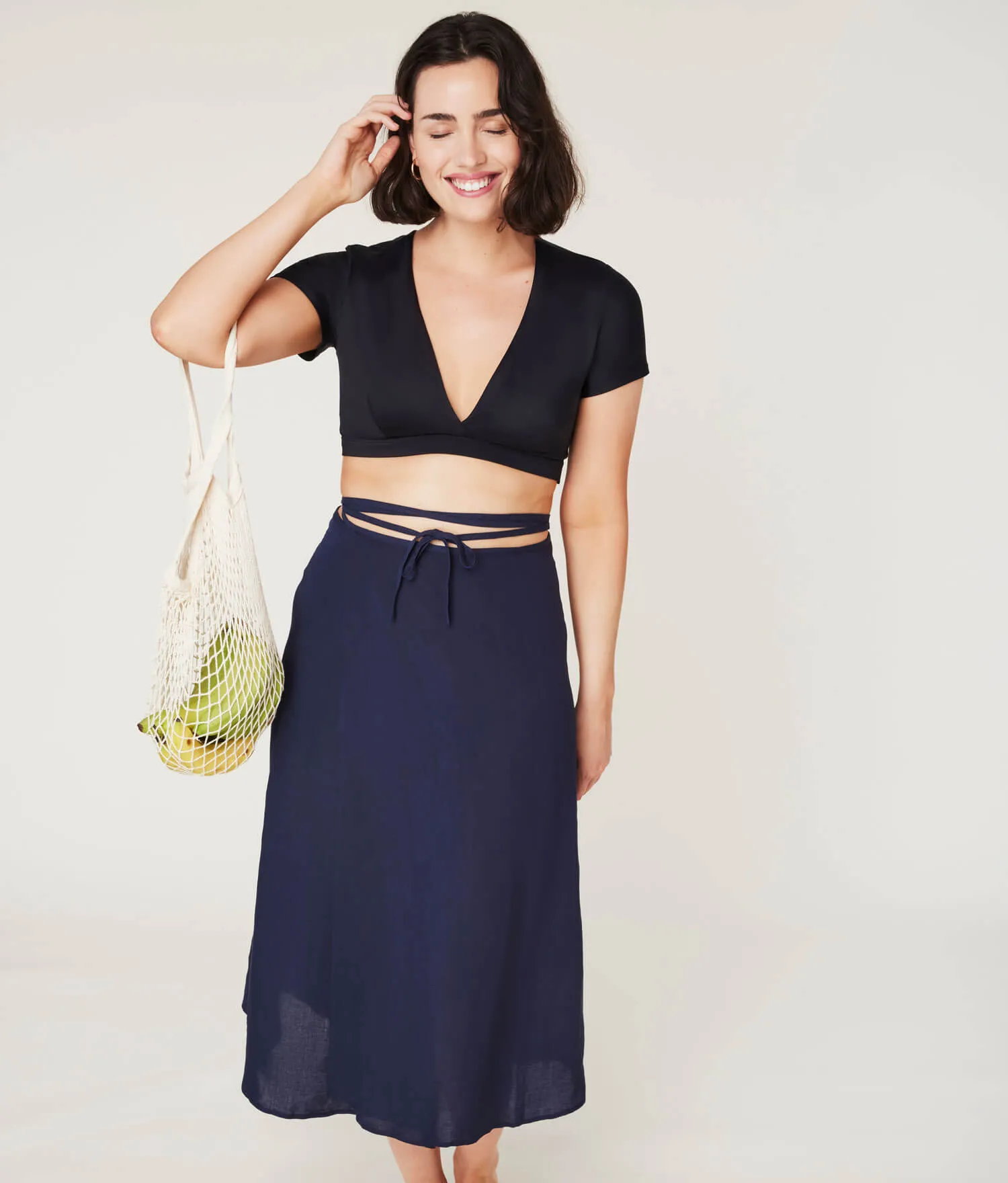 The Tavira Skirt  - Linen - Midnight (Archive)