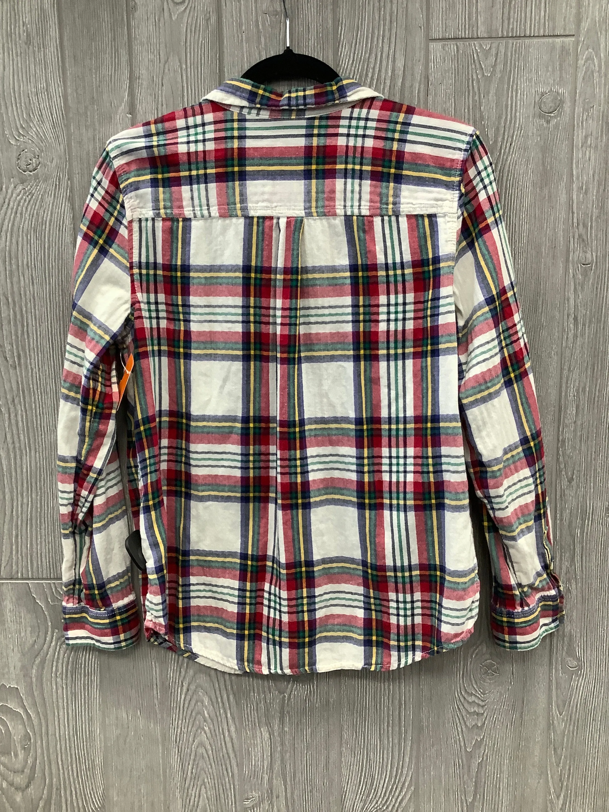 Top Long Sleeve By St Johns Bay In Plaid Pattern, Size: L