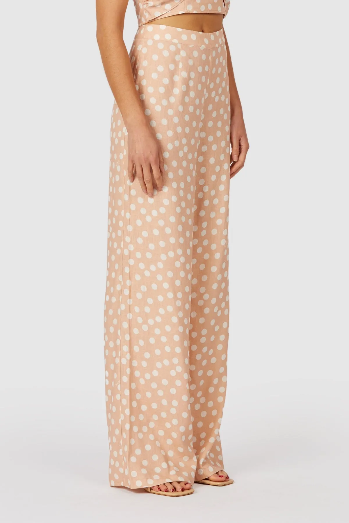 Valencia Wide Leg Pant - Peach Spot