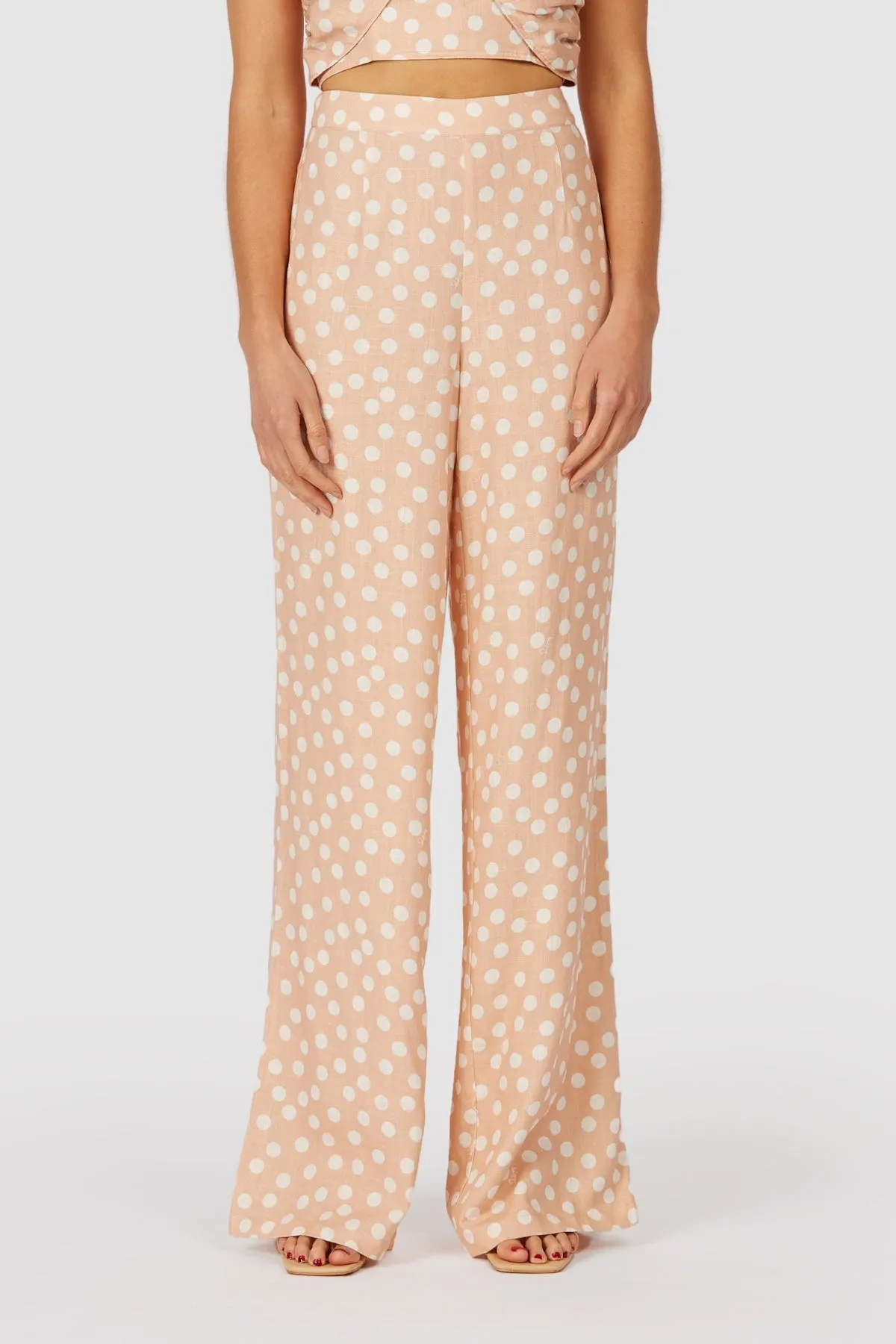 Valencia Wide Leg Pant - Peach Spot