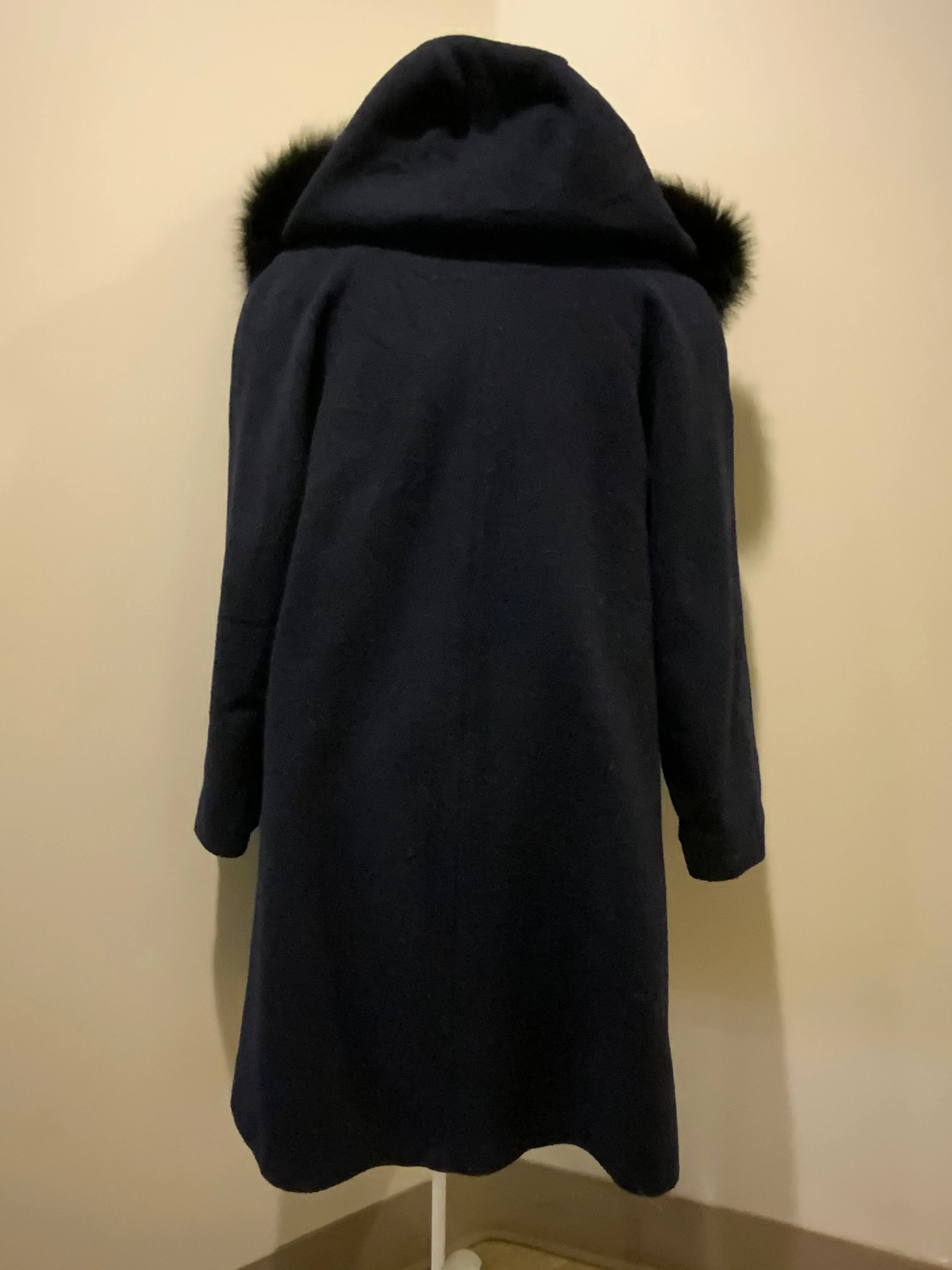 Vintage Braemar Petites by Jeremy Scott Navy Wool Blend Coat