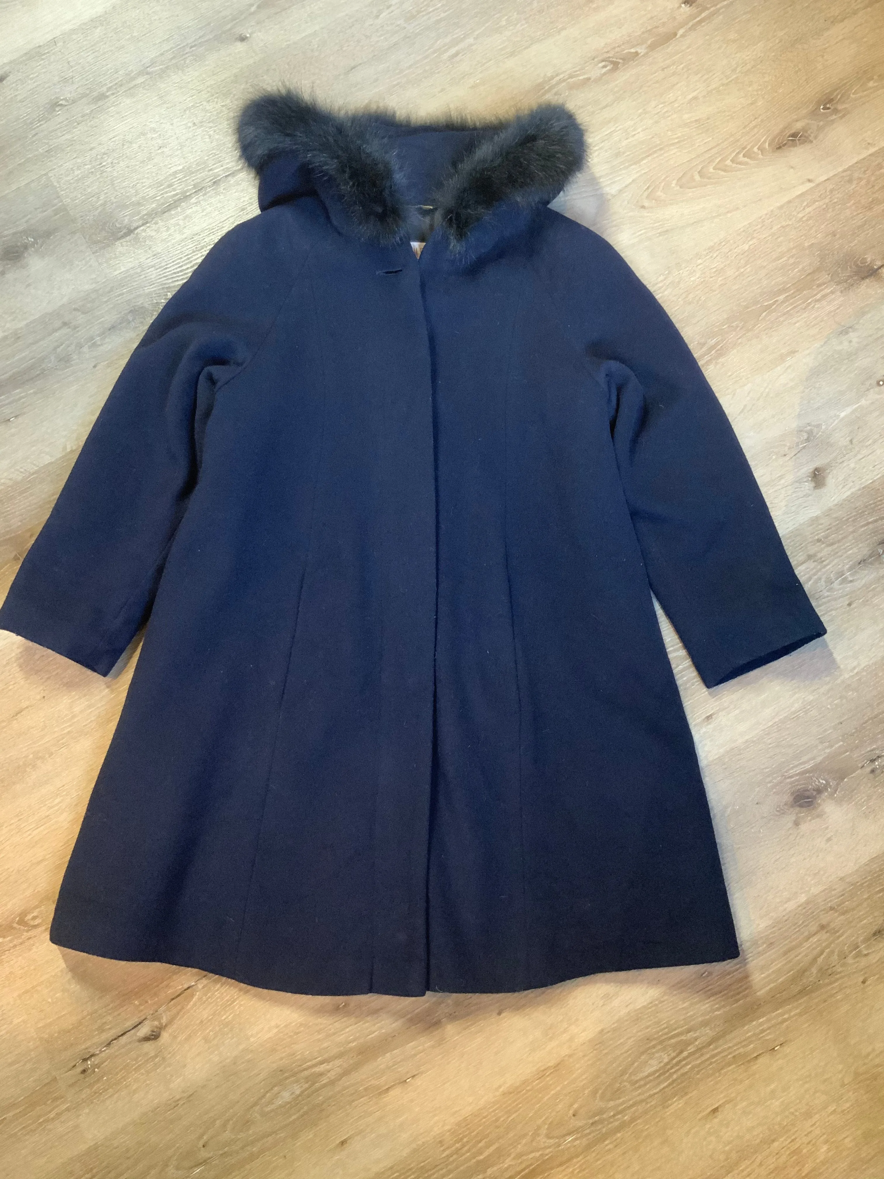 Vintage Braemar Petites by Jeremy Scott Navy Wool Blend Coat