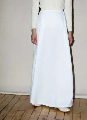 Waterfall Deep Pleated Skirt - White