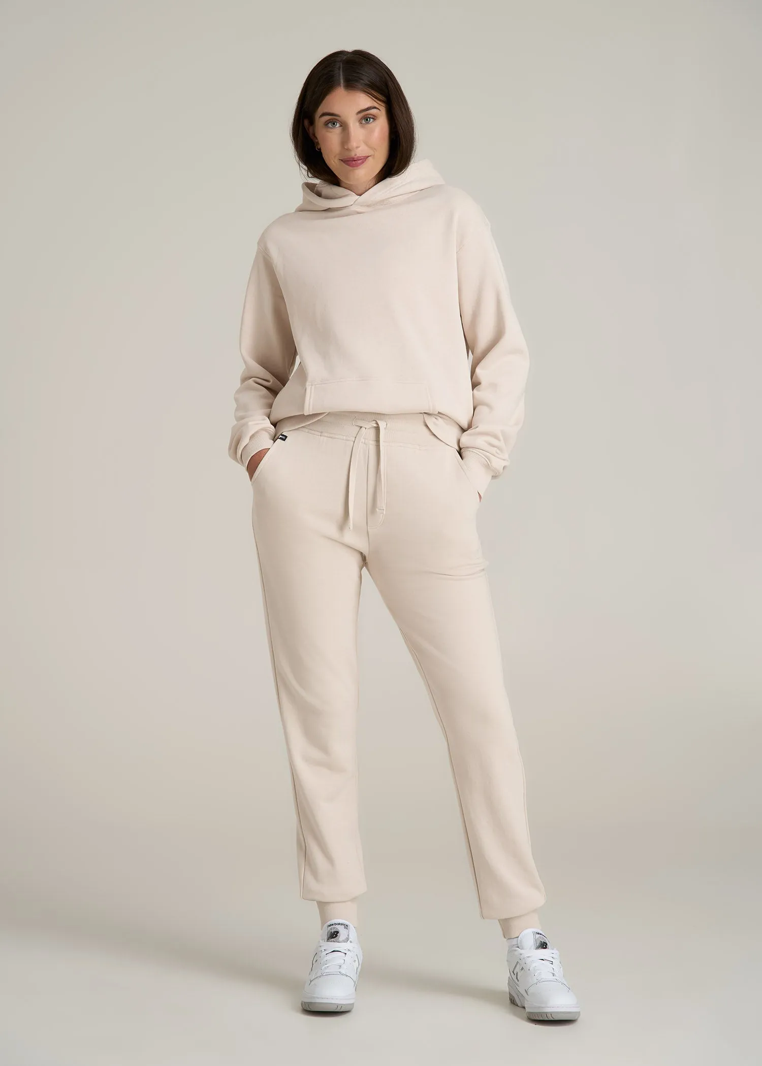 Wearever 2.0 French Terry Joggers for Tall Women in Light Stone