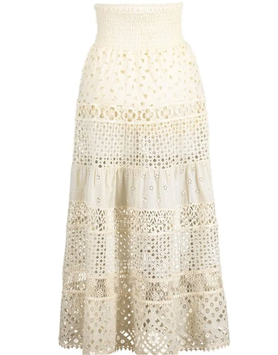 White San Paolo Open Front Skirt