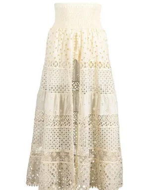 White San Paolo Open Front Skirt