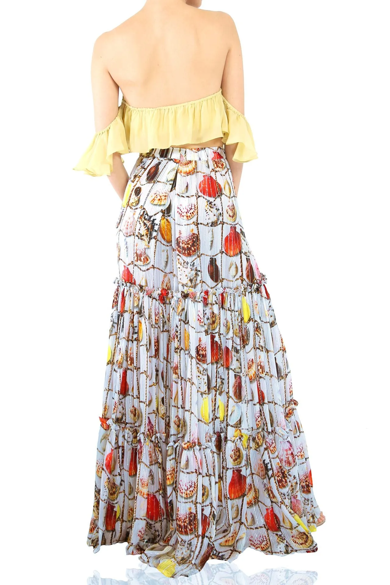 White Tiered Maxi Skirt