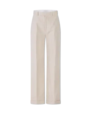 Wide Leg Twill Trousers