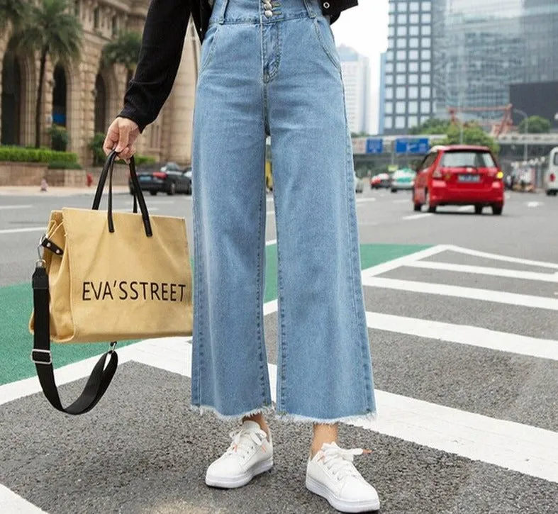 Women Jeans | Women Denim Jeans | High Waist Jean | Ankle-length Jeans | Streetwear Jeans | Blue Denim Jeans | Casual Jeans | Wide Leg Jeans