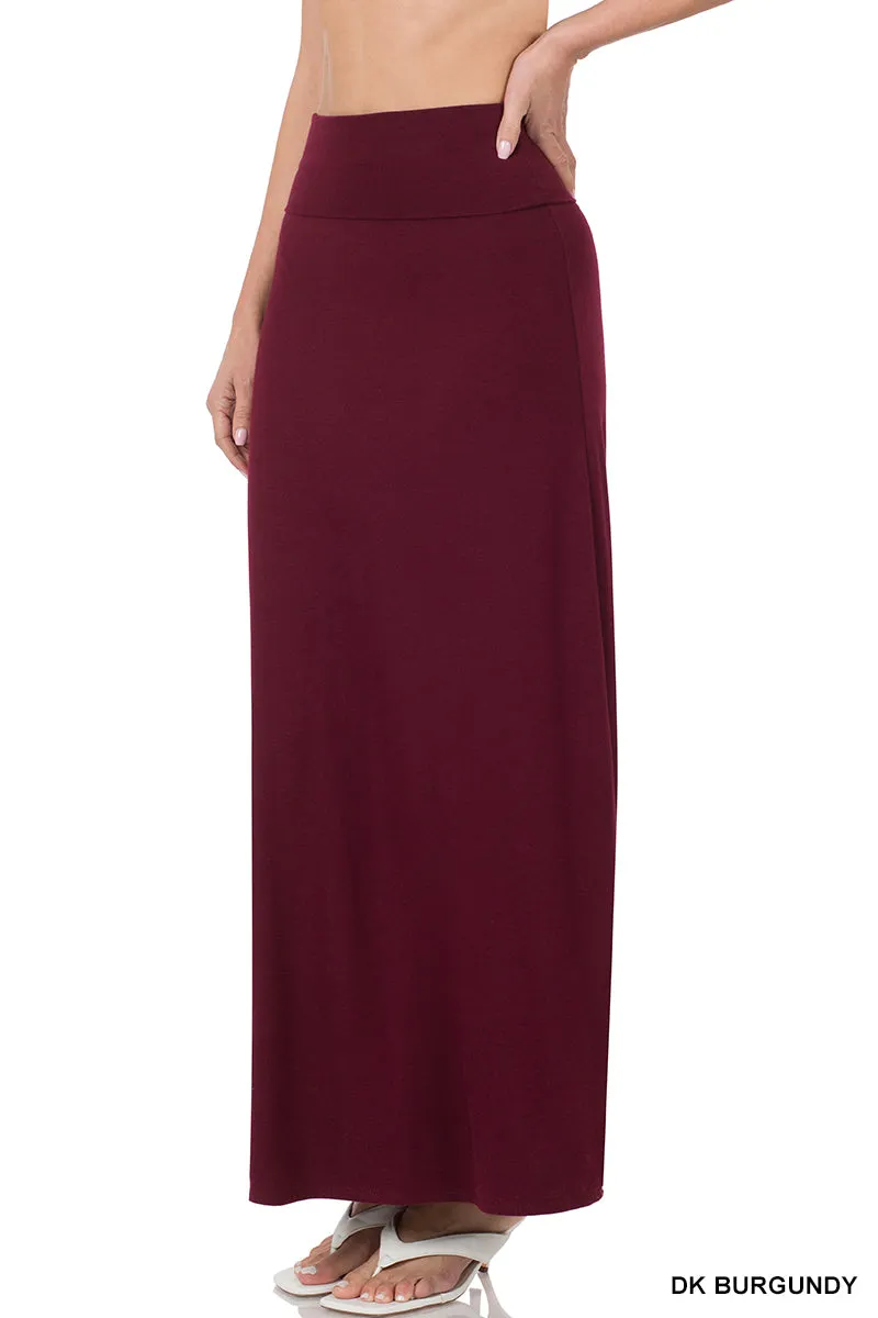 Women Relaxed Foldable High Waist Draped Maxi Skirts