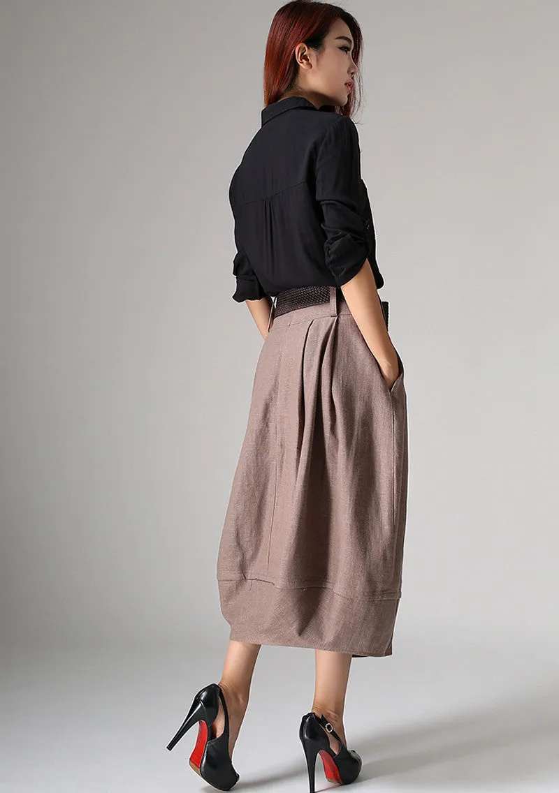 Women's linen bubble skirt 1032#