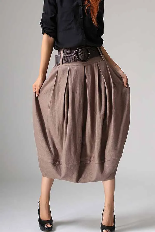 Women's linen bubble skirt 1032#