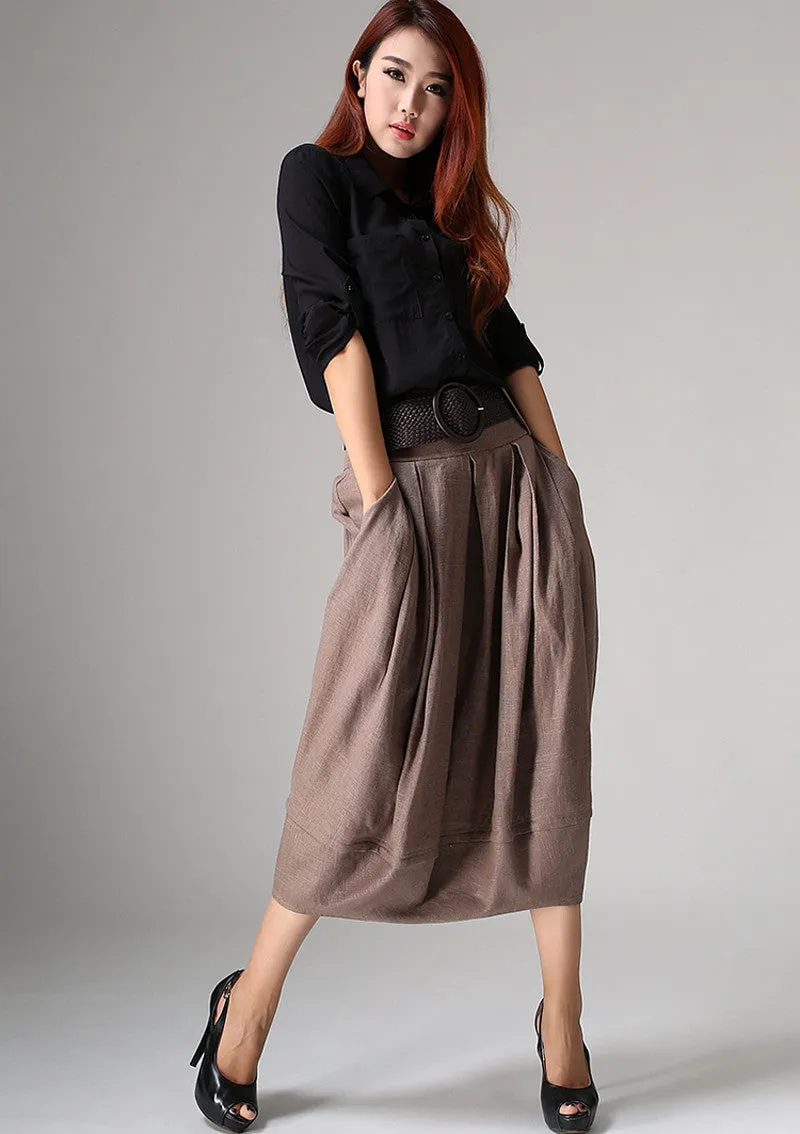 Women's linen bubble skirt 1032#