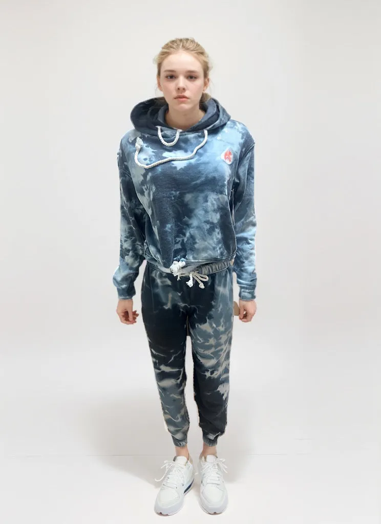 Women's Tracksuits Sweatshirt Hoodie Tie Dye Outfit Joggers Two Piece Set